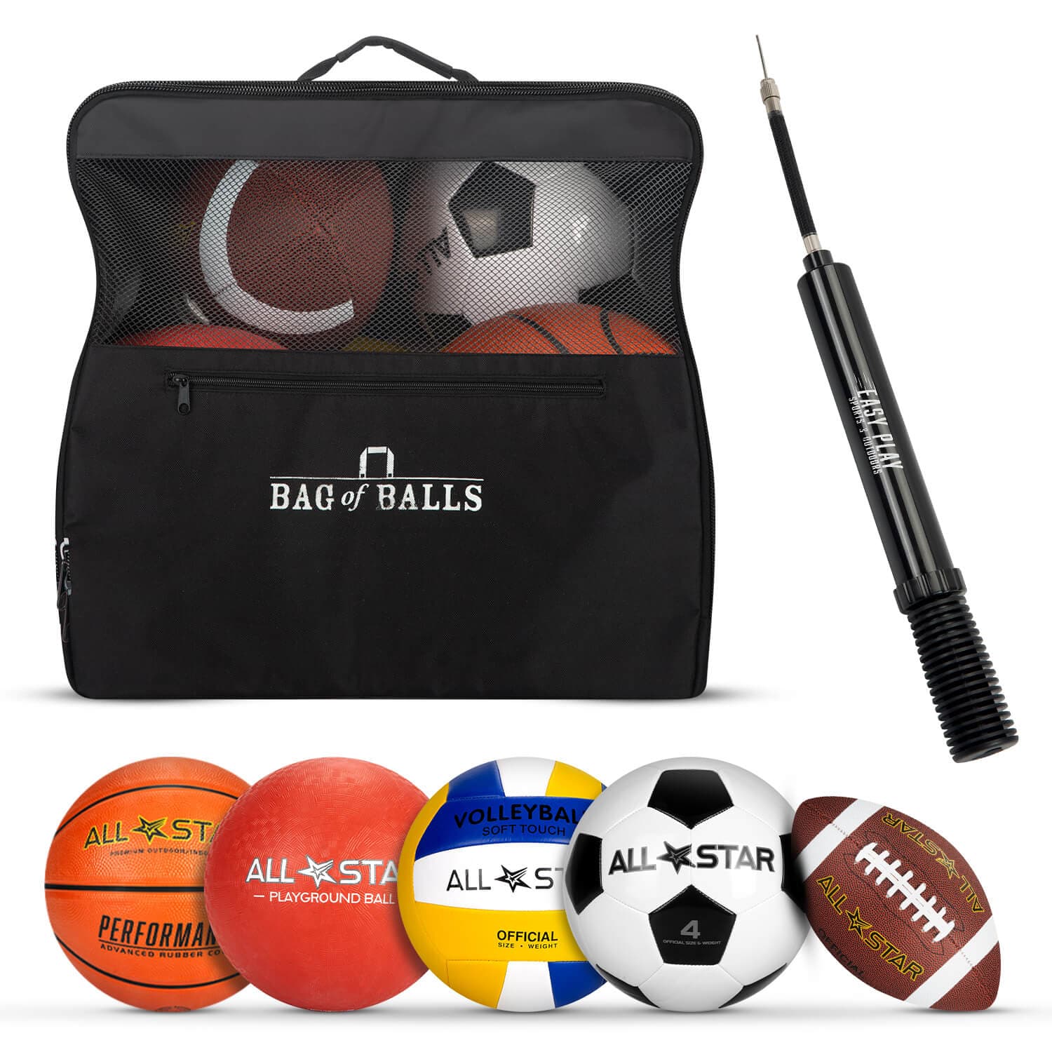 Bag of Balls — A full complement of sports balls in one easy-carry bag.
