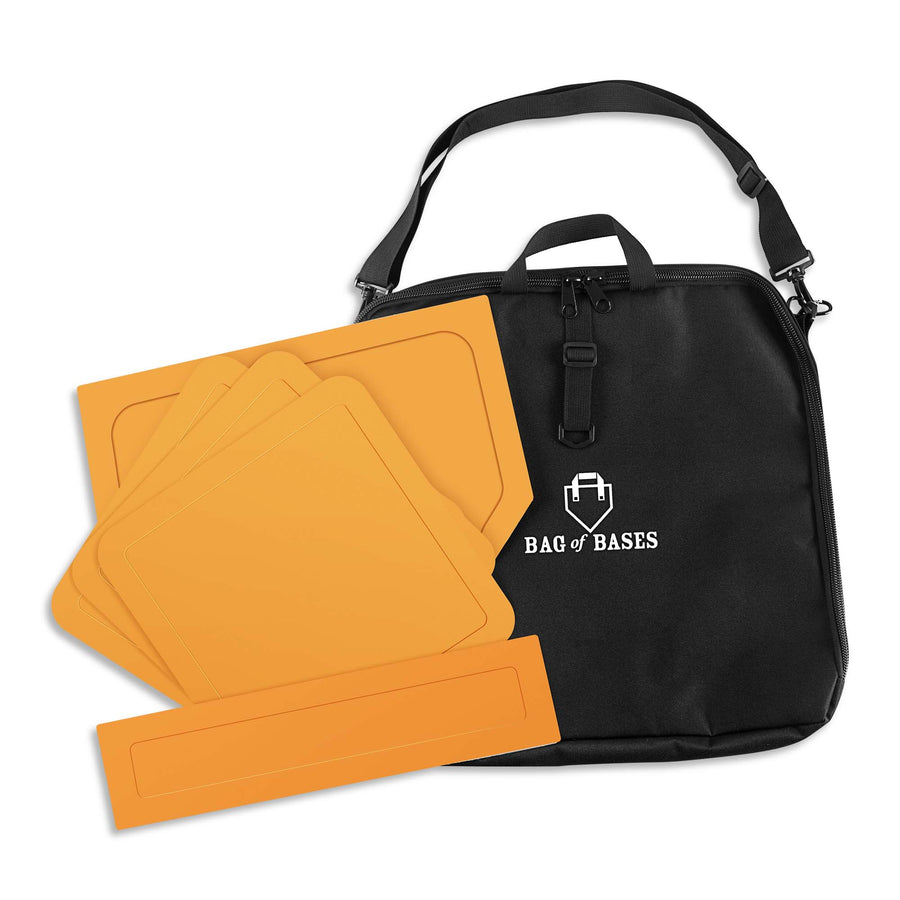 Bag of Baseball Bases - Full Set Orange - Easy Play Sports and Outdoors