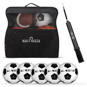  Jenaai 12 Pcs Sport Balls Set Athletic Balls Set of Balls  Including Basketball Football Volleyball Soccer Ball in Official Size with  Equipment Bags and Pumps Kit for Indoor Outdoor Play 